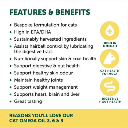 Natural Animal Solutions Omega 3, 6 & 9 Oil for Cats 200ml