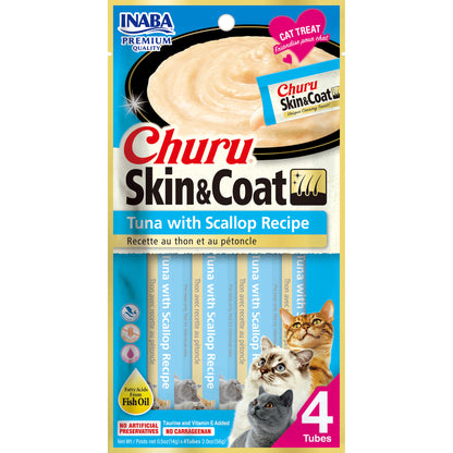 Inaba Churu Skin & Coat Tuna with Scallop Recipe 4pk