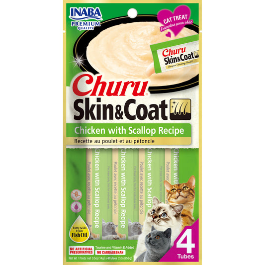 Inaba Churu Skin and Coat Chicken & Scallop 56g