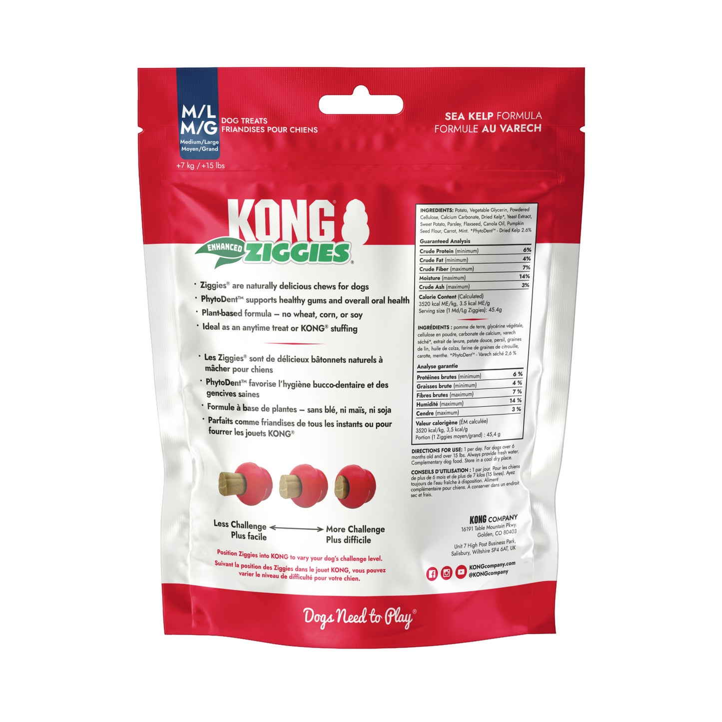 KONG Ziggies Enhanced Med/Lge 227g