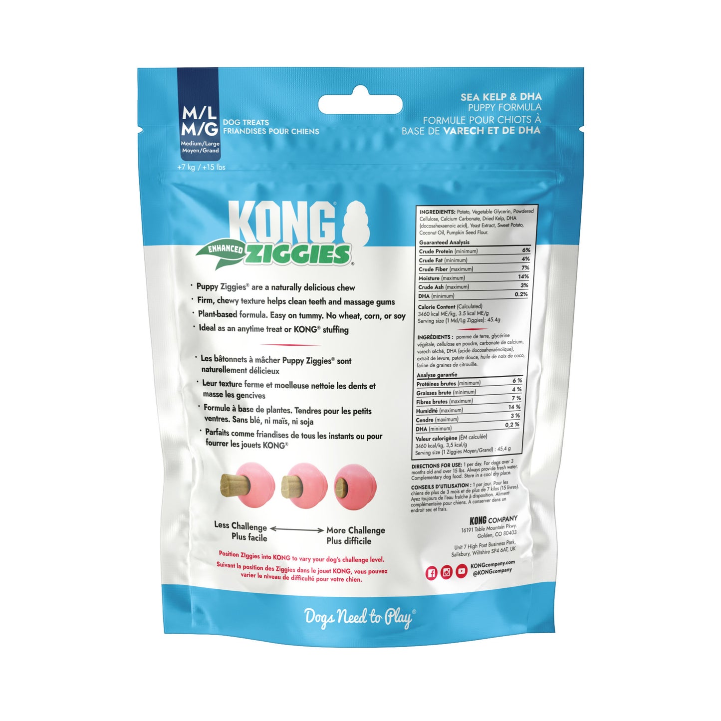 KONG Ziggies Enhanced Puppy Med/Lge 227g