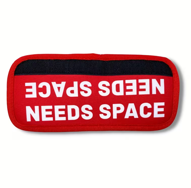 Needs Space Dog Double-Sided Dog Leash/Harness Tag
