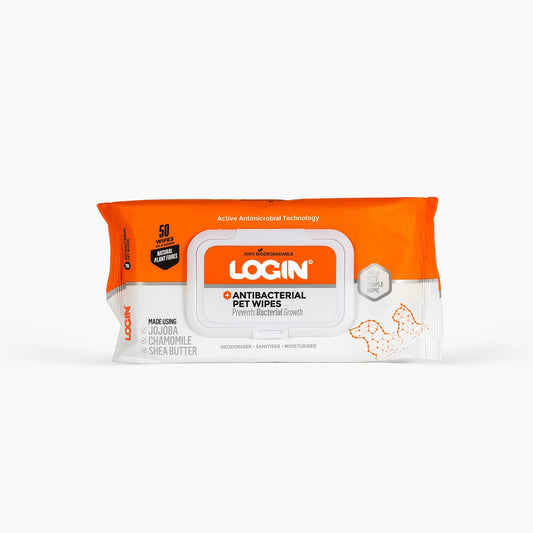 Login Antibacterial Pet Wipes 50pk