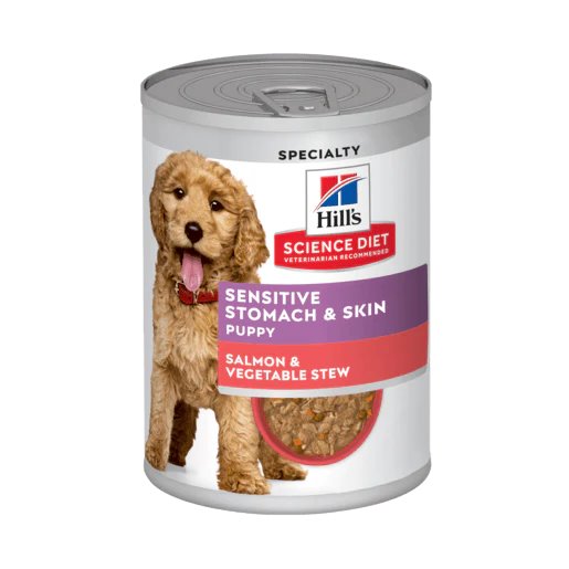 Hill's Science Diet Puppy Sensitive Stomach and Skin Salmon Vegetables Canned Dog Food