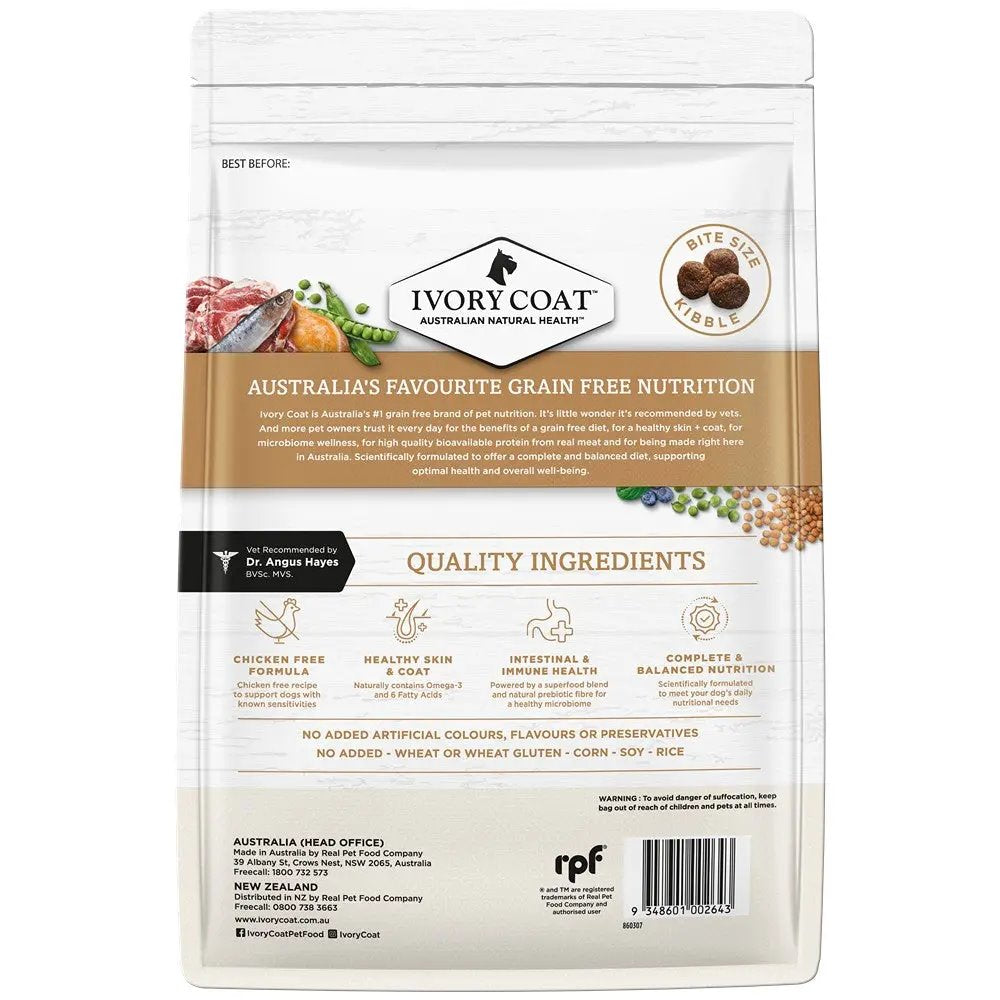 Ivory Coat Grain Free Adult All Breeds Dry Dog Food Lamb & Sardine