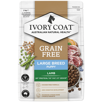 Ivory Coat Grain Free Puppy Large Breed Dry Dog Food Lamb
