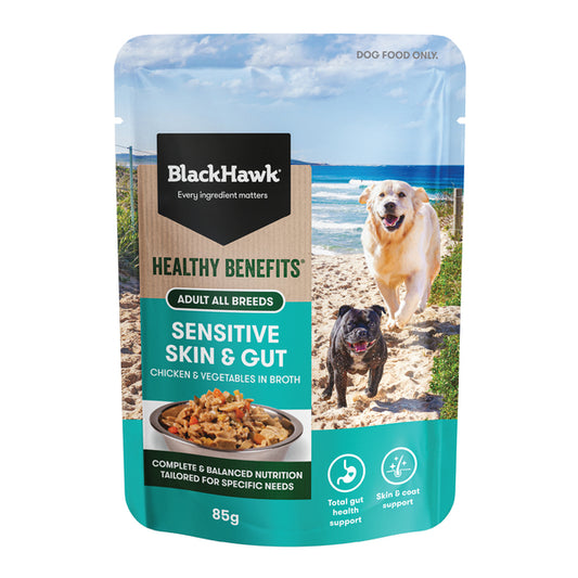 Black Hawk Healthy Benefits Adult All Breeds Sensitive Skin & Gut Chicken & Vegetables in Broth Wet Dog Food
