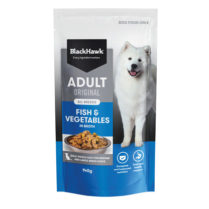 Black Hawk Original Adult Medium to Large Breeds Fish & Vegetables in Broth Wet Dog Food