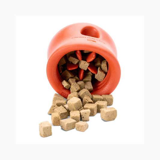 West Paw Toppl Treat Dispensing Wobbling Dog Toy & Food Bowl Cardinal