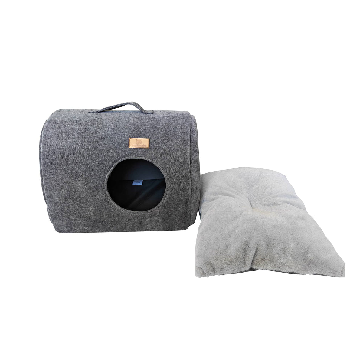 Cattitude Cat Bed Purr Pod Grey