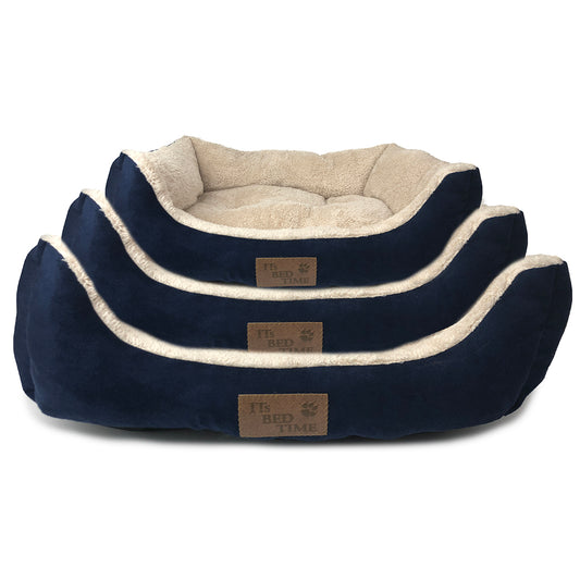 It's Bed Time Dog Plush Dozer Bed Blue