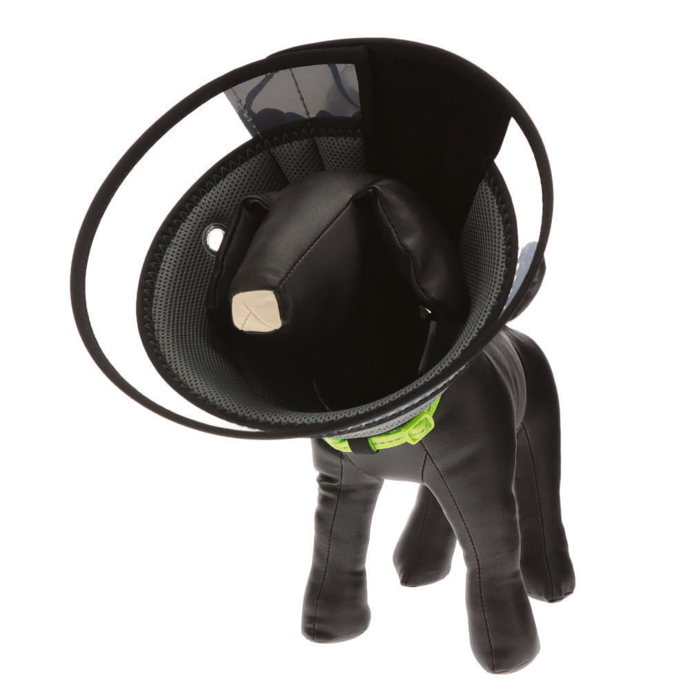 Zeez Padded Adjustable Recovery Cone Grey/Clear