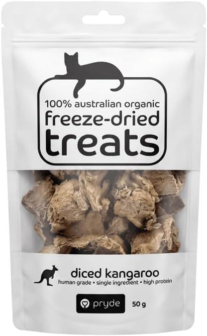 Pryde Freeze-Dried Cat Treats Diced Kangaroo 50g