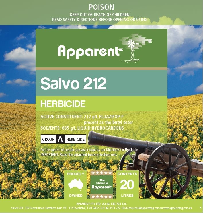 Apparent Salvo 212 (Active: 212g/L Fluazifop-P Comparable to Syngenta Fusilade)
