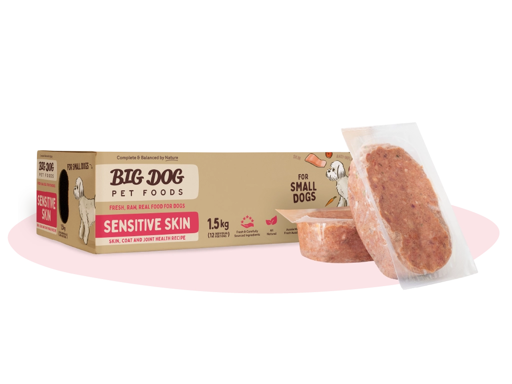 Big Dog Small Dog Sensitive Skin Raw Dog Food (12x125g/1.5kg)