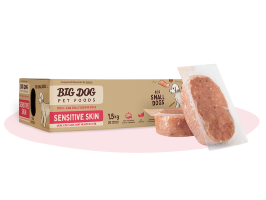 Big Dog Small Dog Sensitive Skin Raw Dog Food (12x125g/1.5kg)