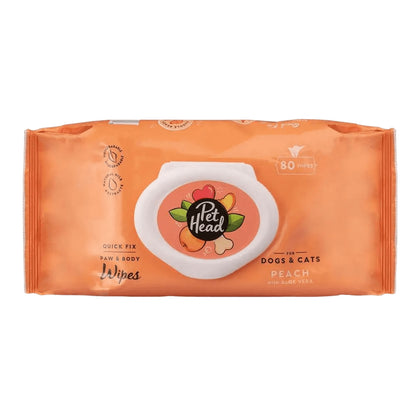 Pet Head Quick Fix Pet Wipes Peach Scented 100 pack