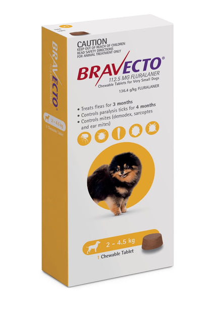 Bravecto Chewable Very Small Dog Yellow 2.5-4kg