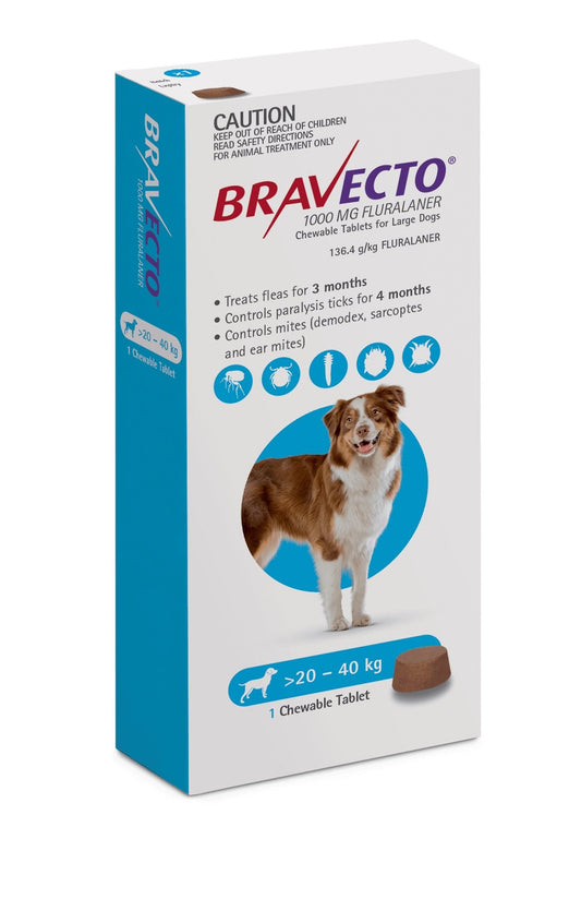 Bravecto Chewable Large Dog Blue 20-40kg