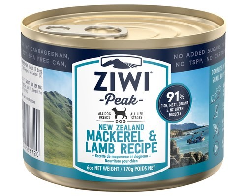 ZIWI Peak Mackerel & Lamb Dog Food Cans 170g