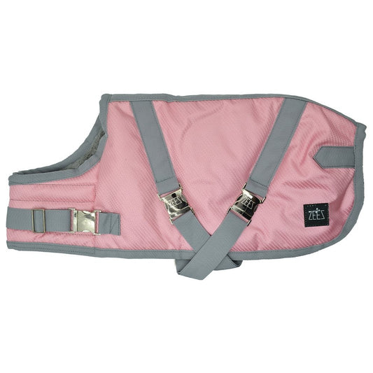 Zeez Supreme Dog Coat Flamingo Pink/ Grey