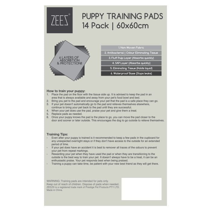Zeez Puppy Training Pads (60cm x 60cm)