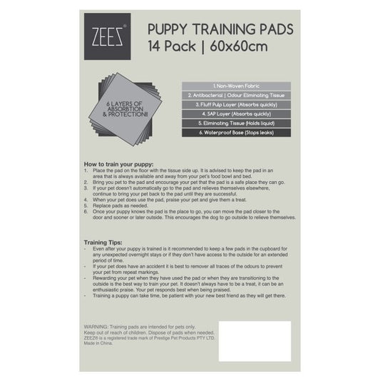 Zeez Puppy Training Pads (60cm x 60cm)