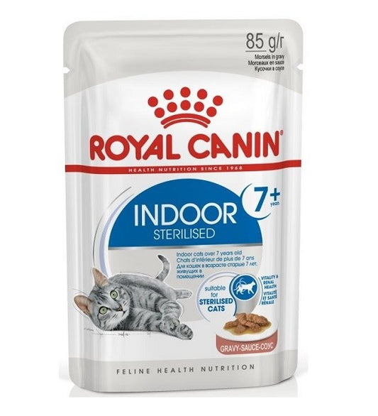 Royal Canin Indoor Sterilised 7+ Cat Wet Food Pouches Chunks in Gravy