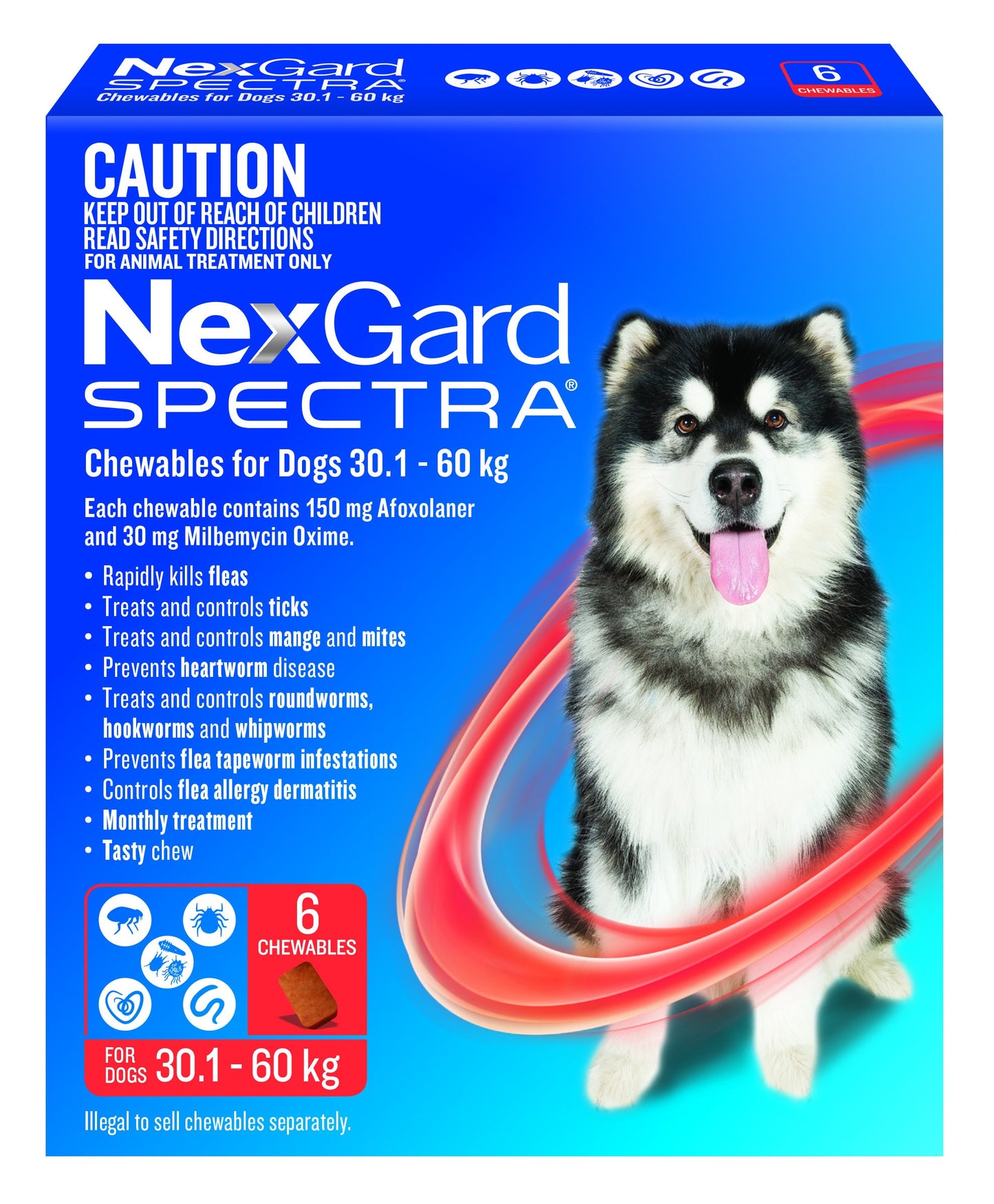 NexGard SPECTRA for Dogs 30.1 - 60kg RED