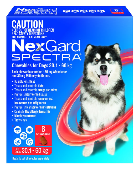 NexGard SPECTRA for Dogs 30.1 - 60kg RED