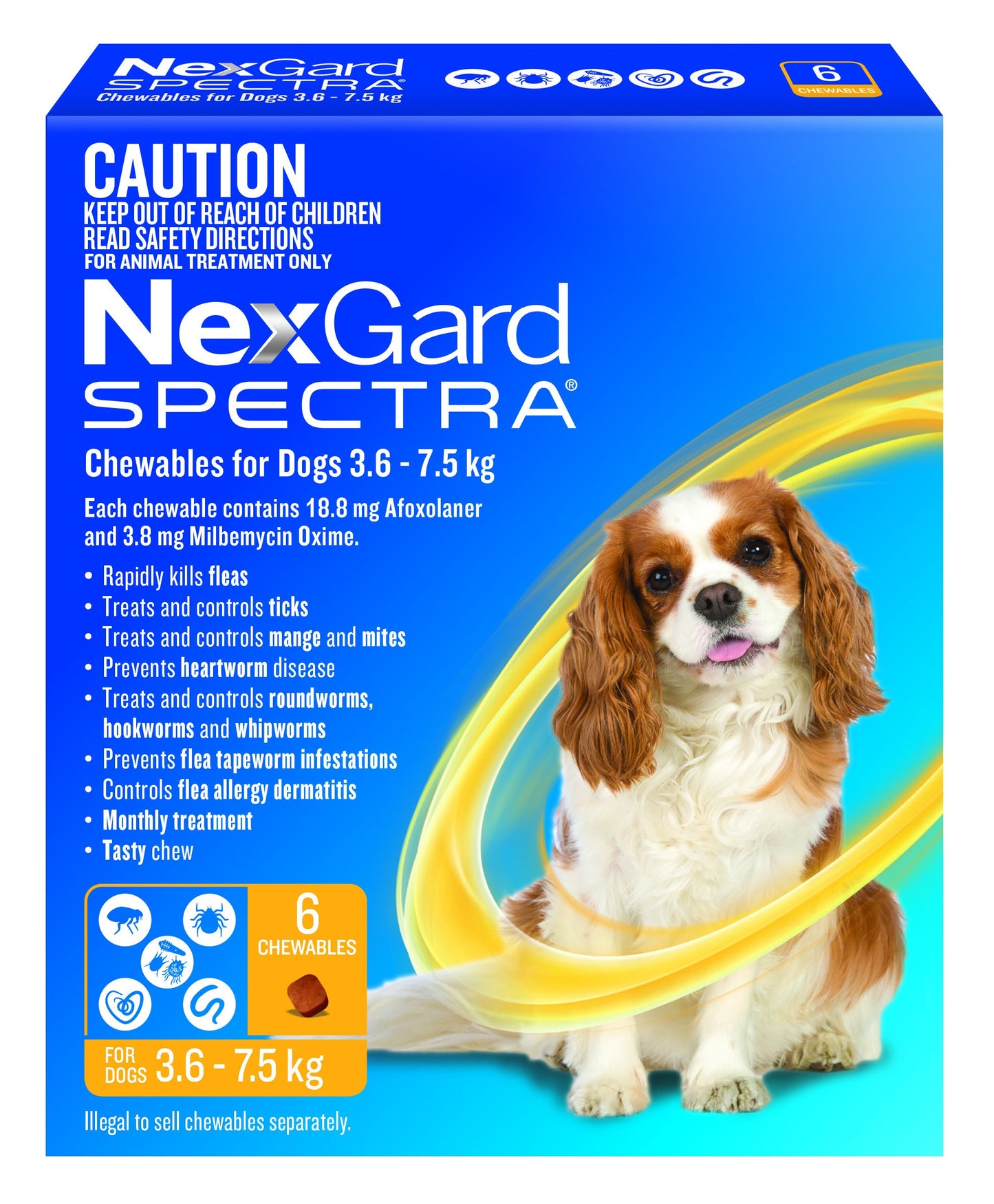 NexGard SPECTRA for Dogs 3.6 - 7.5kg YELLOW