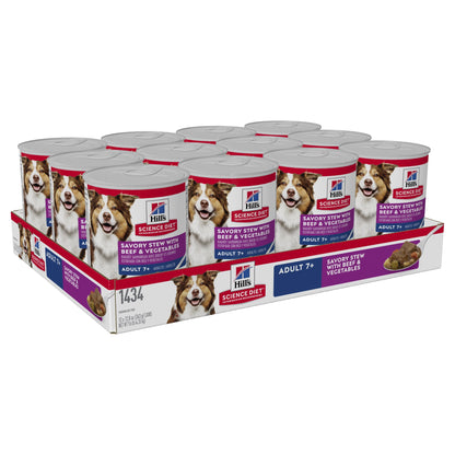 Hill's Science Diet Adult 7+ Savoury Stew Beef & Vegetables Canned Dog Food