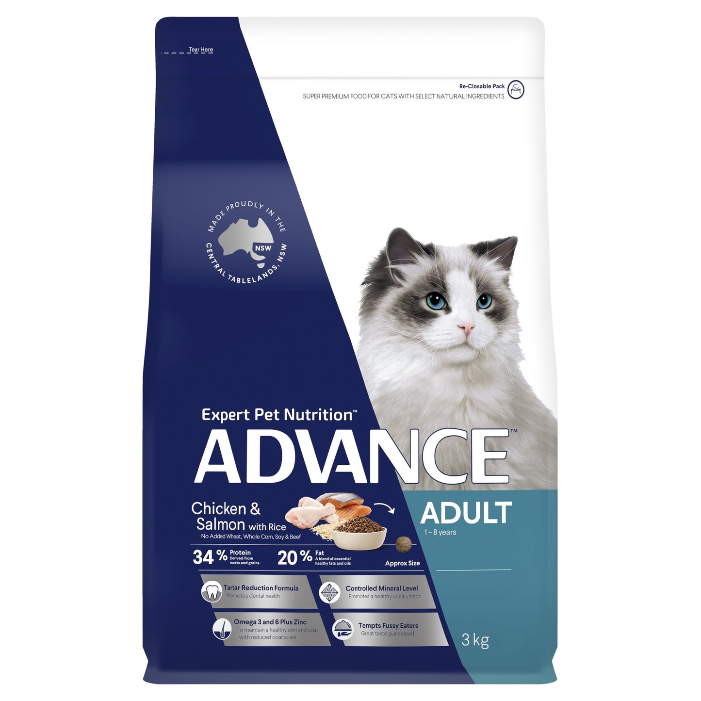 Advance Adult Chicken & Salmon with Rice Dry Cat Food