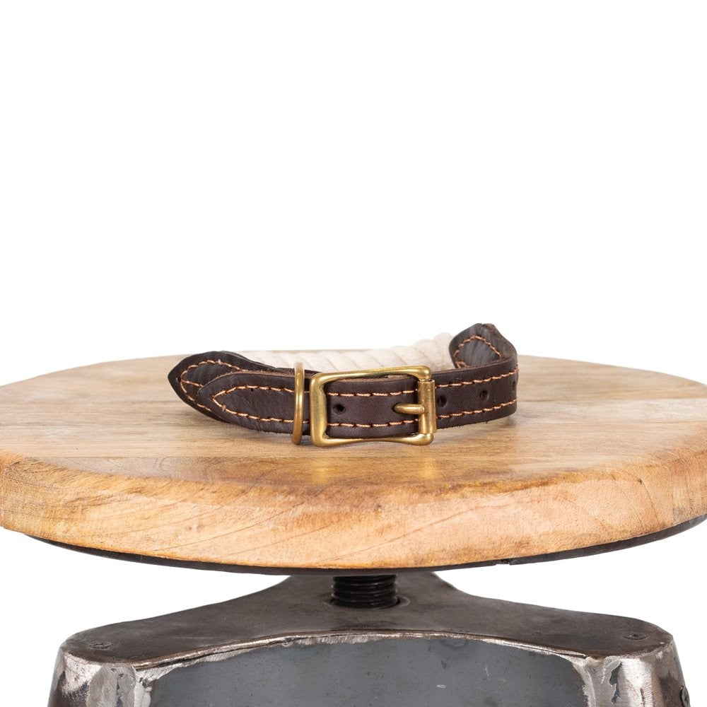 Mog & Bone Leather Brass Rope Collar Natural