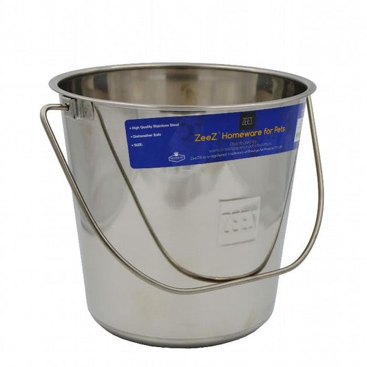 Zeez Stainless Steel Round Bucket Pail (8.5L)