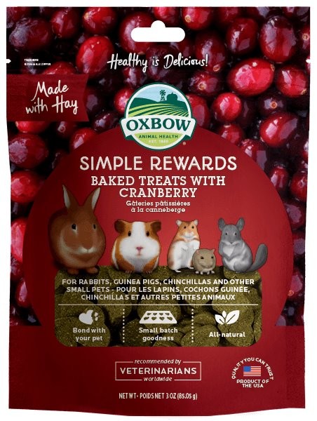 Oxbow Simple Rewards Baked Treats with Cranberry 85g