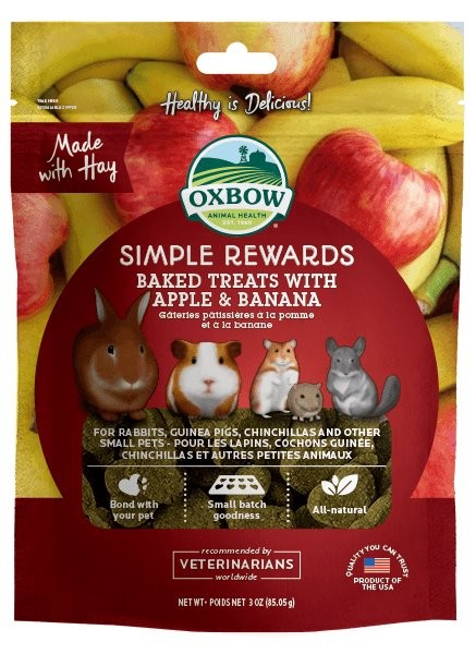 Oxbow Simple Rewards Baked Treats with Apple & Banana 85g