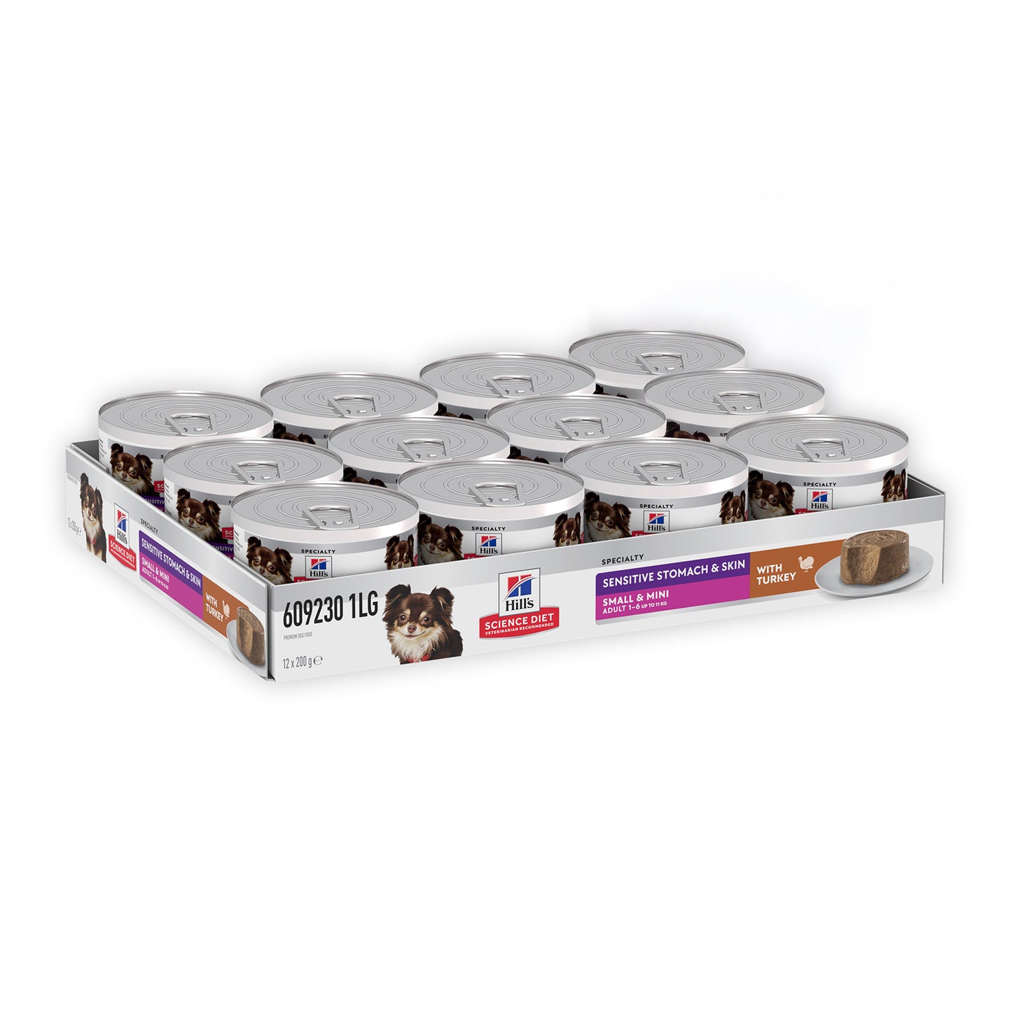 Hill's Science Diet Adult Small & Mini Sensitive Stomach & Skin with Turkey Canned Dog Food 12 x 200g