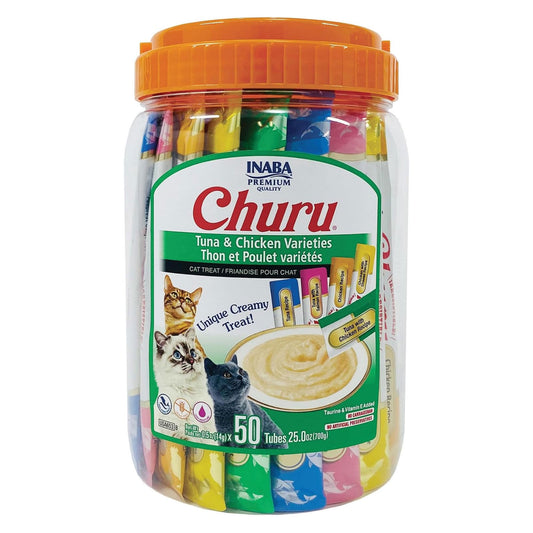 Inaba Churu Tuna & Chicken Variety 50pk Tub