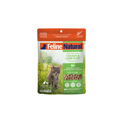 Feline Natural Grain-Free Freeze-Dried Chicken & Lamb Cat Food