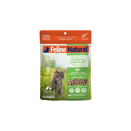 Feline Natural Grain-Free Freeze-Dried Chicken & Lamb Cat Food