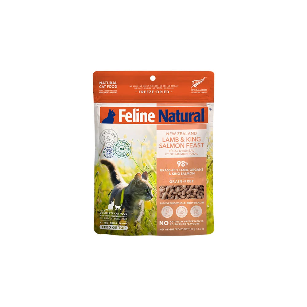 Feline Natural Grain-Free Freeze-Dried Lamb & King Salmon
