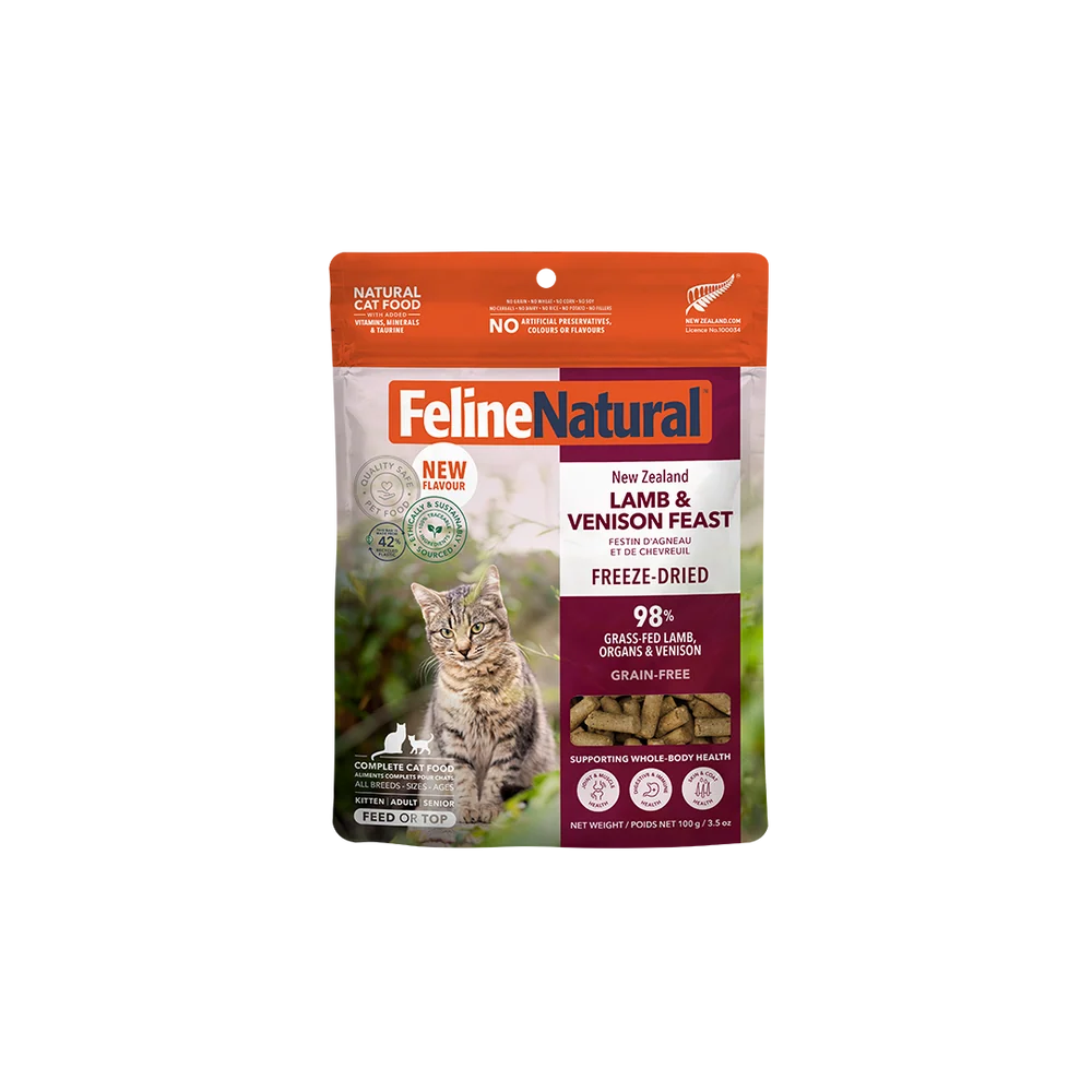 Feline Natural Grain-Free Freeze-Dried Lamb & Venison Cat Food