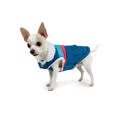 Huskimo Dog Coat Lightning Bolt Blue