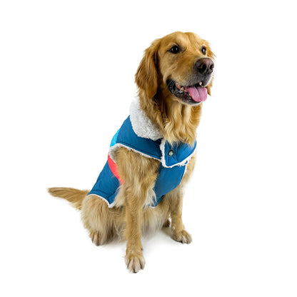 Huskimo Dog Coat Lightning Bolt Blue