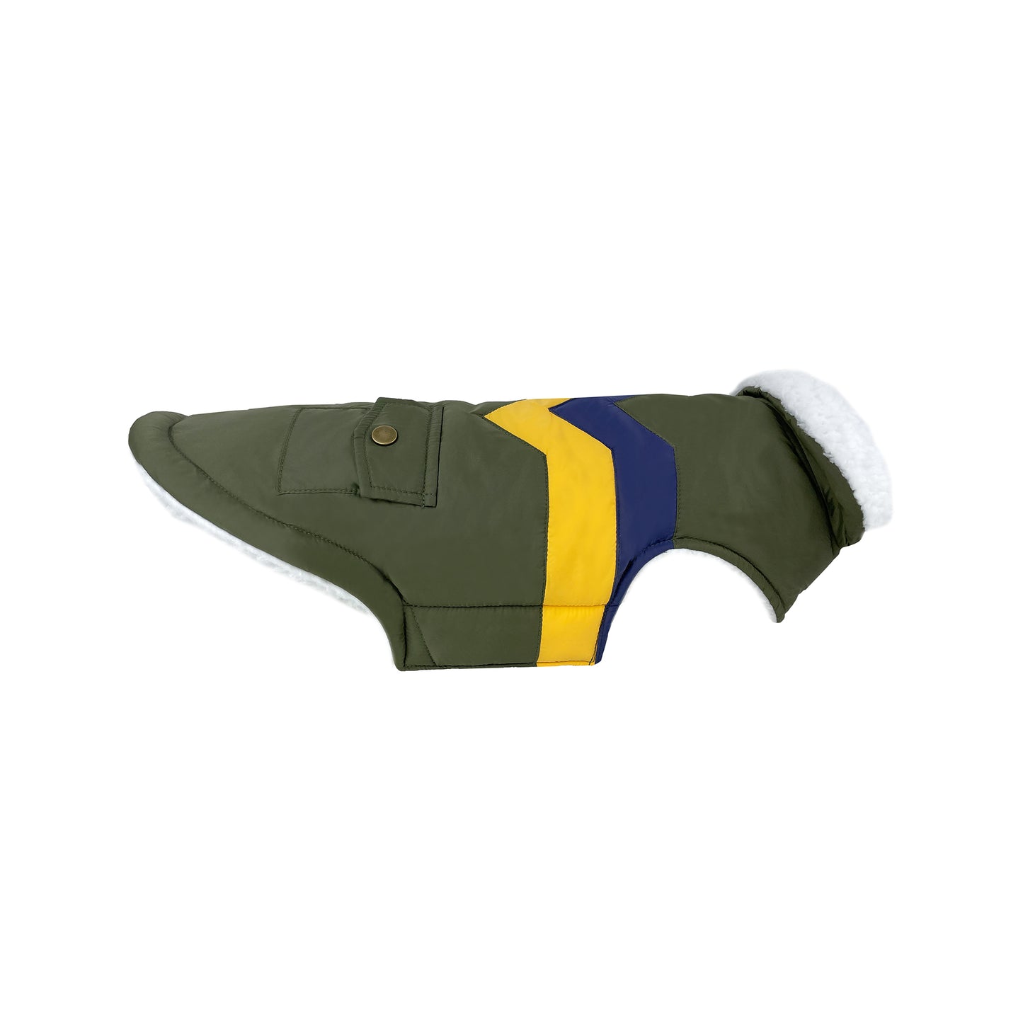 Huskimo Dog Coat Lightning Bolt Olive