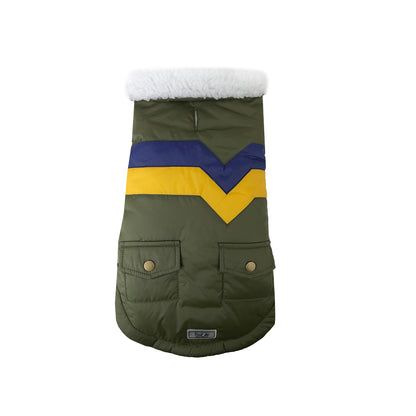 Huskimo Dog Coat Lightning Bolt Olive