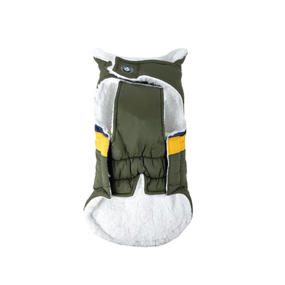 Huskimo Dog Coat Lightning Bolt Olive