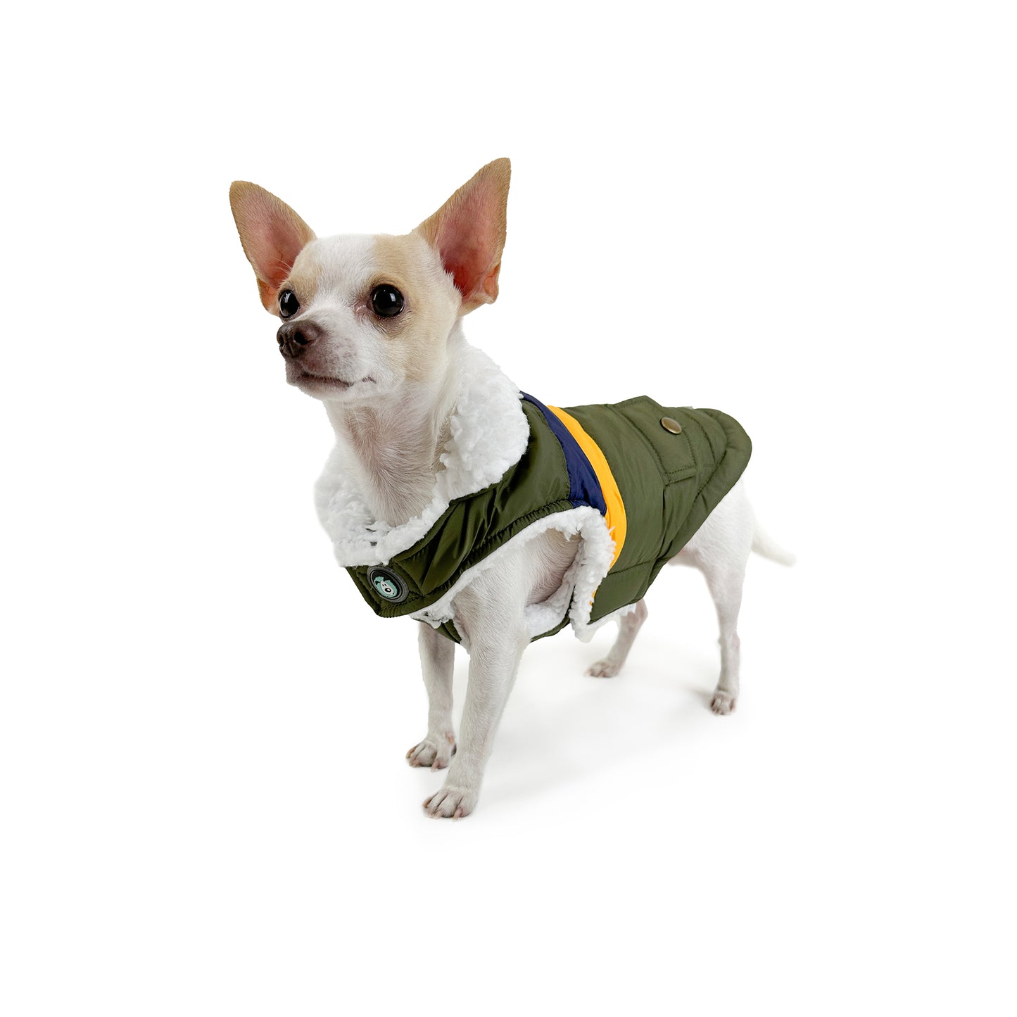Huskimo Dog Coat Lightning Bolt Olive