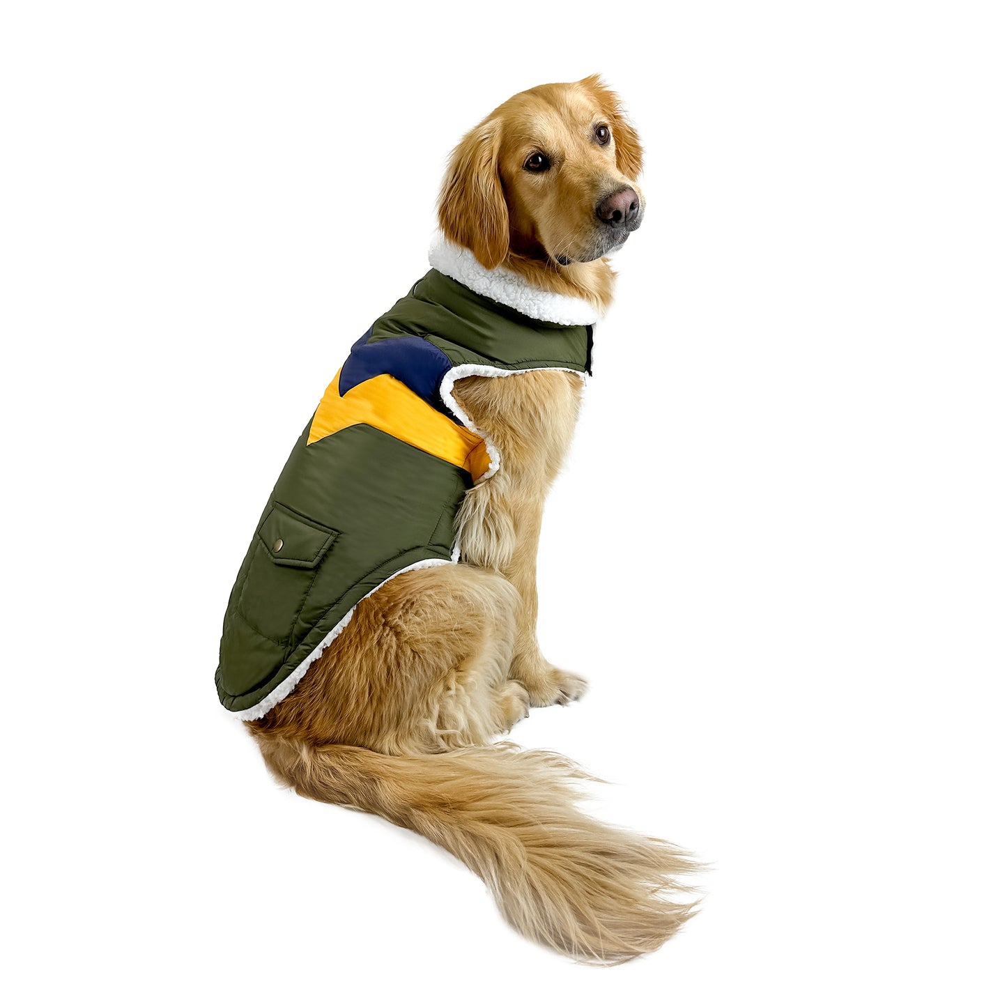 Huskimo Dog Coat Lightning Bolt Olive
